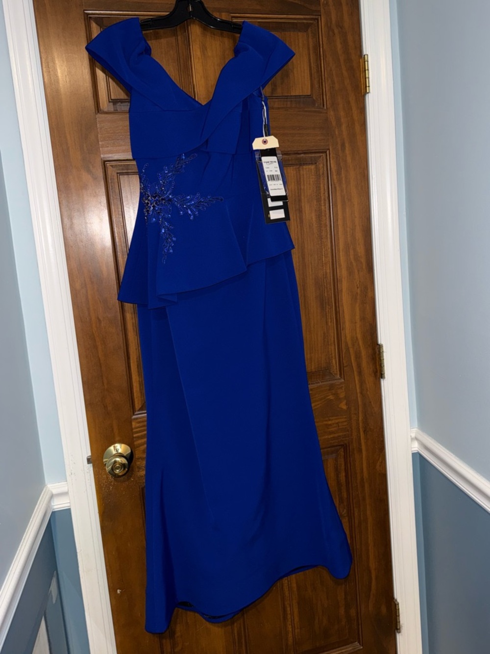 Elegant Royal Blue Asymmetrical Evening Dress